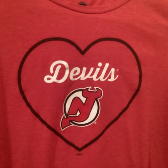 NJ Devils heart long sleeve t-shirt (XL-14) - Picture 1 of 5